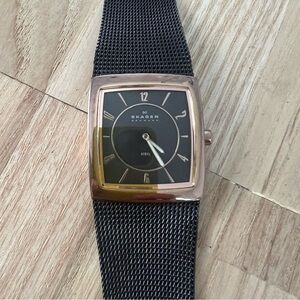 Skagen Denmark ladies metallic brown dress watch NEW BATTERY